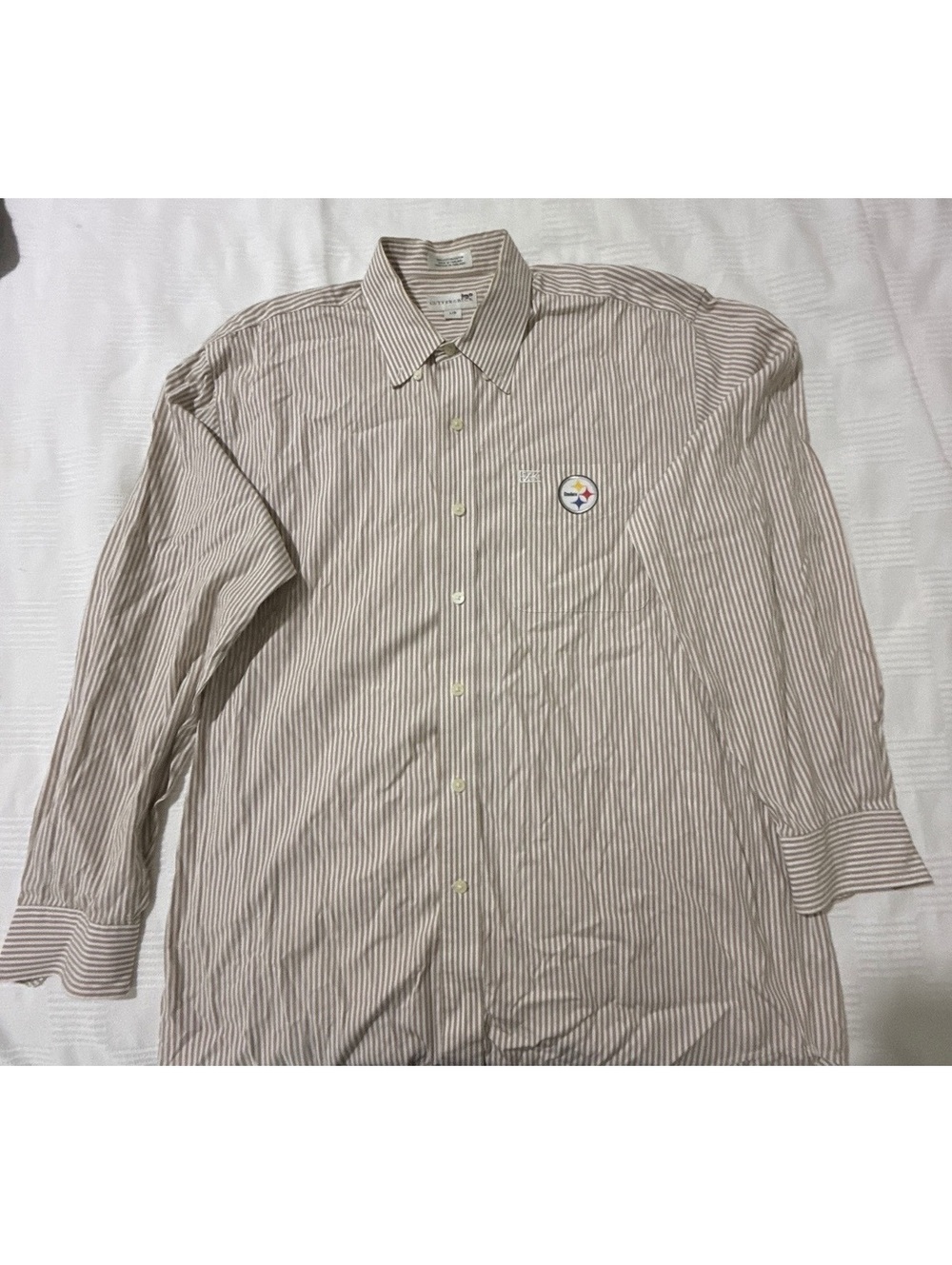 Cutter & Buck Pittsburgh Steelers Striped Button-Up Shirt Large